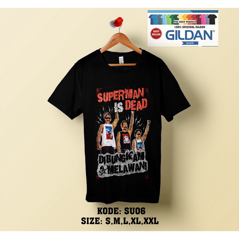 KAOS SUPERMAN IS DEAD LOGO STYLE KAOS ORIGINAL GILDAN SU06