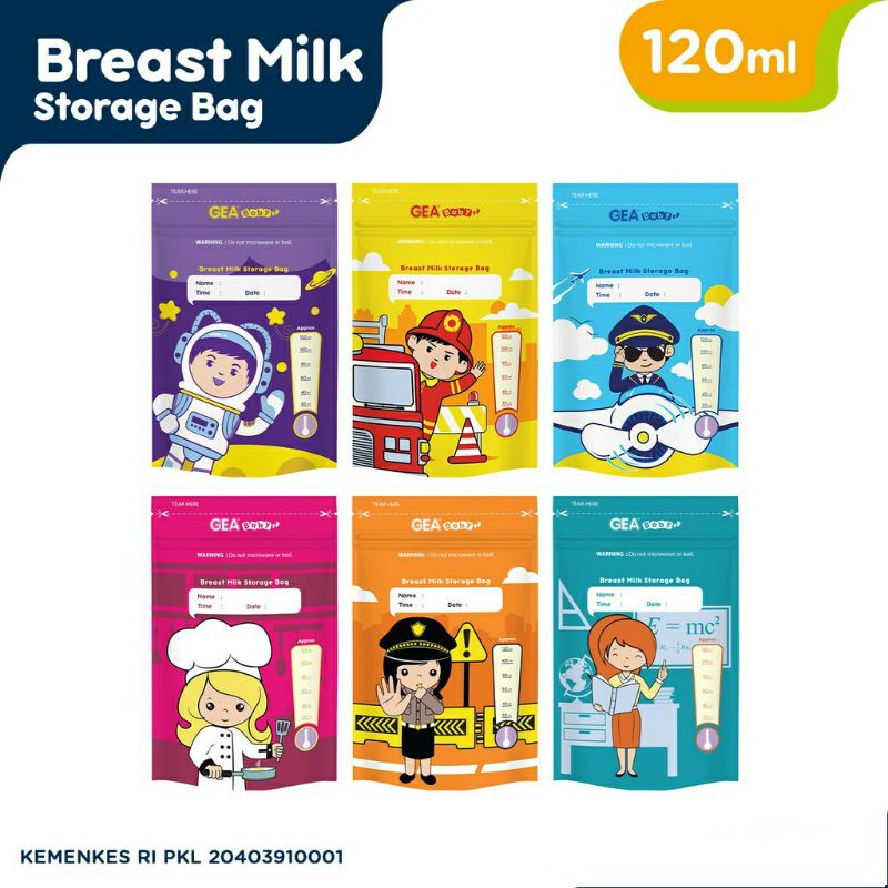 Kantong Asi Gea Baby Plastik Asip 120 Breastmilk Storage Bag 120ml isi 30pcs / Tempat Asi Plastik 120ml / GEA Kantong Asi Gea Breast Milk Storage Box / Milk Storage box GEA