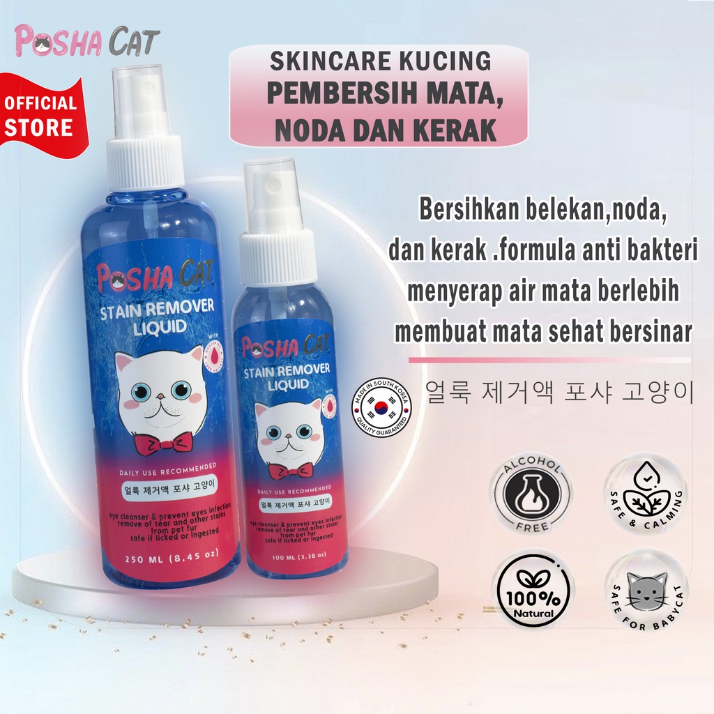 Posha_cat Stain remover liquid 🇰🇷/ pembersih mata kucing  / memudarkan tear stain noda kucing / atasi sakit mata