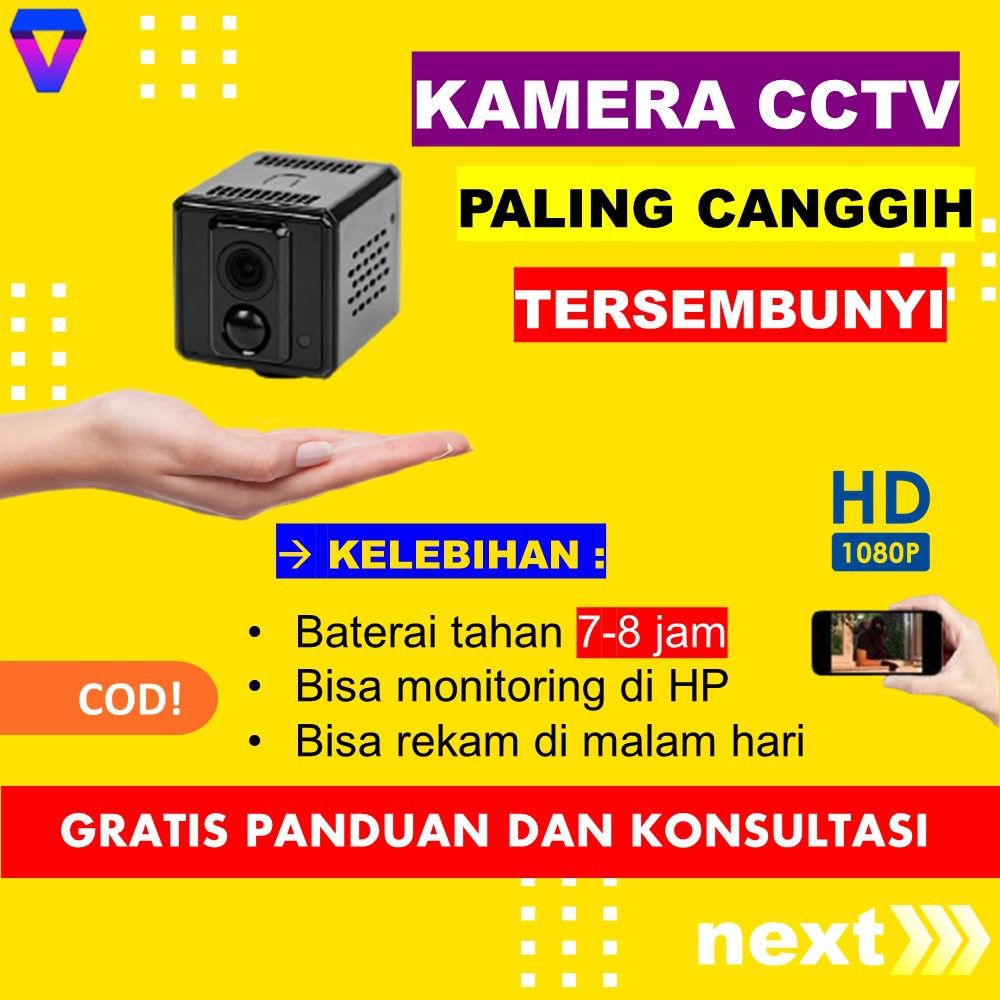 KAMERA KECIL TERSEMBUNYI CAMERA CCTV WIFI PENGINTAI MINI HD SPY CAM HIDDEN IP CAMERA PENGINTIP JS68