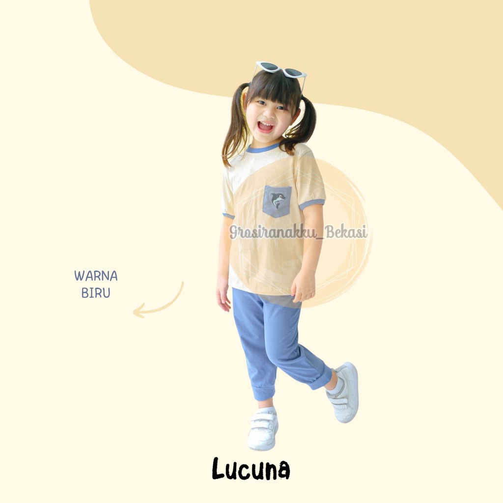 Setelan Anak Unisex Embun Lucuna Mix Warna  Size 1-5 Thn