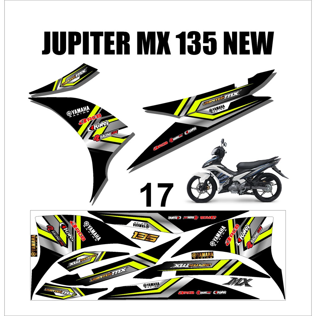 Stiker Sticker Striping Lis Variasi Yamaha Motor MX NEW 135 Keren Murah Desain DS MXN – 17