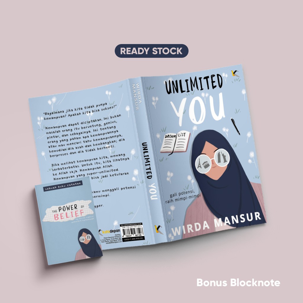 

UNLIMITED YOU Non TTD + Blocknote - Wirda Mansur - GRATIS BONUS NOTEBOOK - STICKY NOTES AESTHETIC