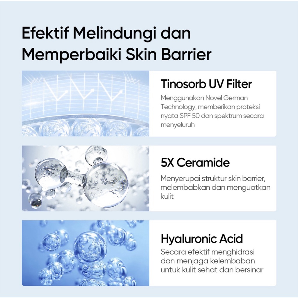 SKINTIFIC 5X Ceramide Sunscreen SPF50 PA++++ Skincare Sunblock Untuk skin barrier rusak kulit sensitif