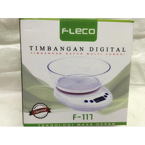 Timbangan Dapur Digital Fleco F117 kapasitas 5 kg