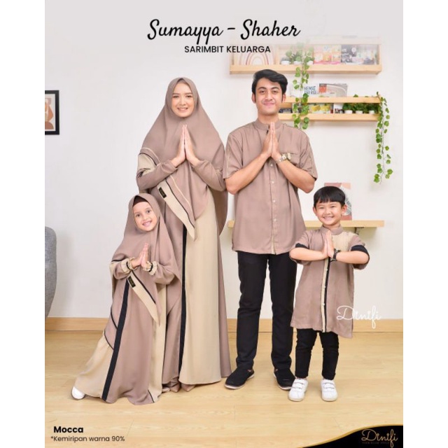OPEN PO SUMAYYA SAHER Sarimbit 2022 Family Set Ied Series Seragam Muslim Lebaran Mouza Dinifi