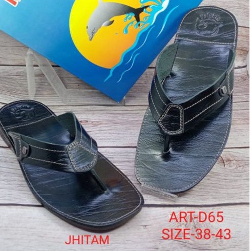 Sandal jepit kulit asli pria dolphin D65