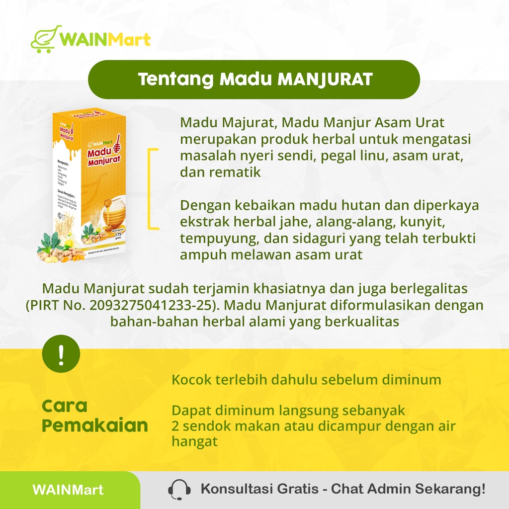 Madu Manjurat Madu Manjur Asam Urat Madu Asam Urat Herbal untuk Atasi Nyeri Sendi Asam Urat Rematik dan Pegal Linu