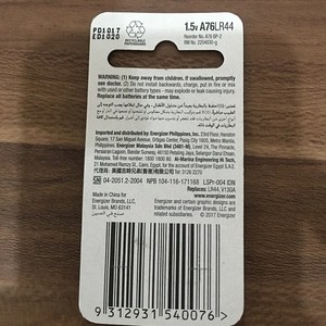 Baterai Kancing A76 LR44 Eveready Energizer isi 2biji 1.5V