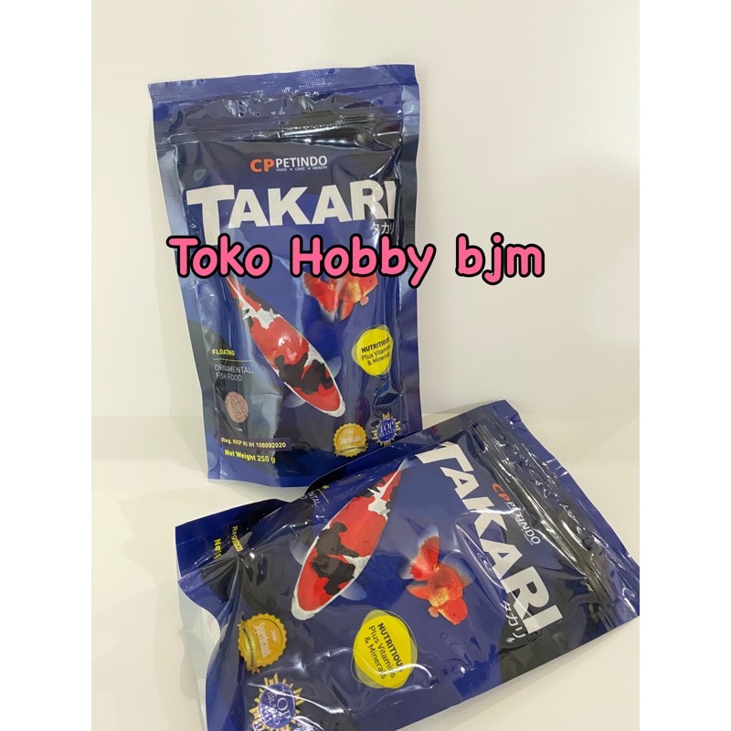 Takari 1mm 250 gr / pakan pur pellet ikan hias koi kura kura fish feed mas koki cupang 1 mm 250gr