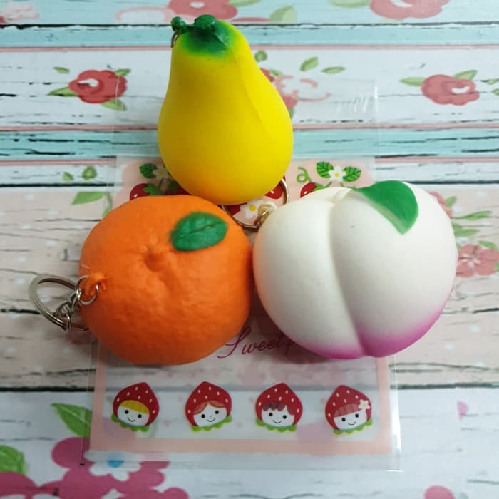 Soft And SlowRise Squishy Mini Buah Pisang Manggis Peach Jagung Jambu Jeruk Strawberry