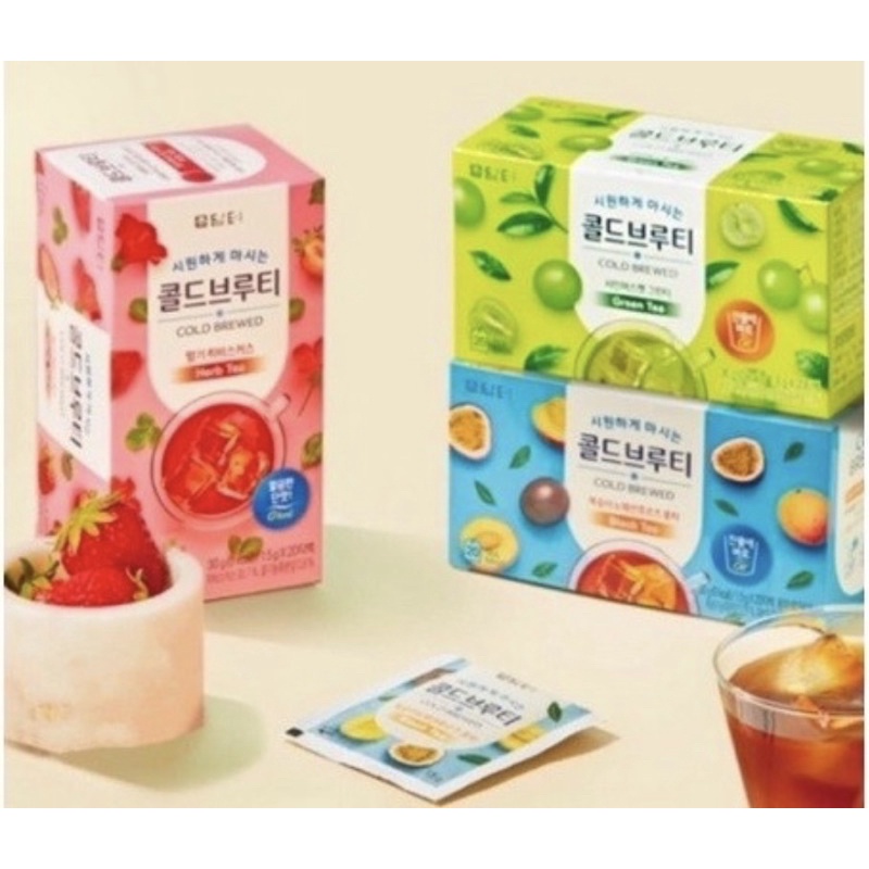 

( RESMI BPOM ) Korean tea - Damtuh Cold Brewed Black Tea Peach & Passionfruit - Strawberry & Hibiscus Herb Tea