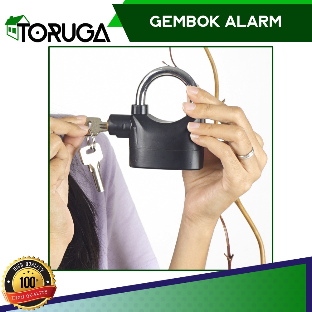 GEMBOK ALARM CAKRAM PAGAR RUMAH BAN MOTOR PADLOCK GETAR