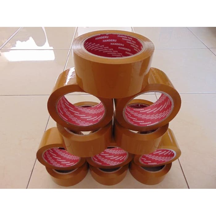 Lakban / OPP / Solasi / Selotip 2&quot; 48 mm 90 Yard Coklat Merk Handeru