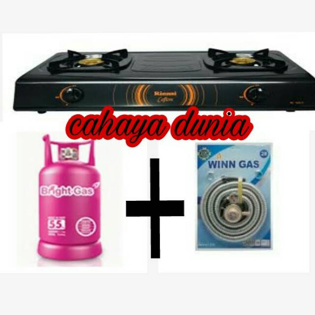 KOMPOR GAS RINNAI 522C+SELANG paket WINN GAS+TABUNG BRIGHT