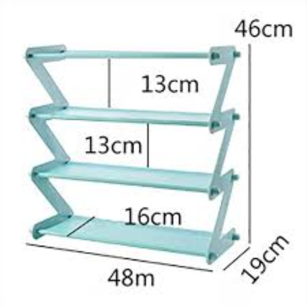 Rak Sepatu 4 Susun Shoe Rack Sandal Holder Mudah Bongkar Pasang Rak Buku Serbaguna Storage - Wh