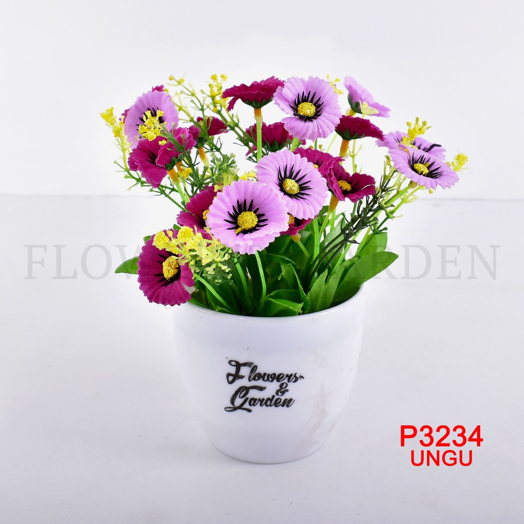 TANAMAN BUNGA HIAS POT TANAMAN HIAS DEKORASI RUMAH DAN BUNGA PLASTIK P3234-6