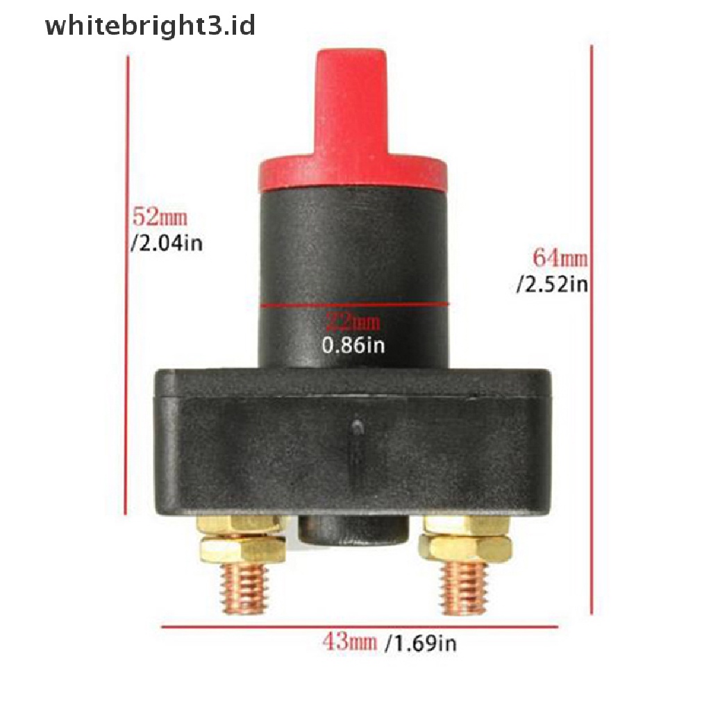 {whitebright3.id} 100A Battery Master Disconnect Rotary Cut Off Isolator Kill Switch Car Van  ,