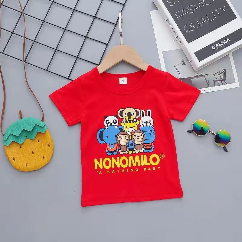 Baju anak Laki-laki setelan cowok kaos pendek+ celana pendek motif monkey import-6