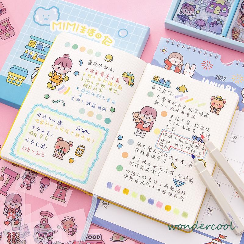 20 Lembar Stiker Motif Kartun Hewan Peliharaan Perempuan Bahan PVC Anti Air Untuk Dekorasi Scrapbook -Won