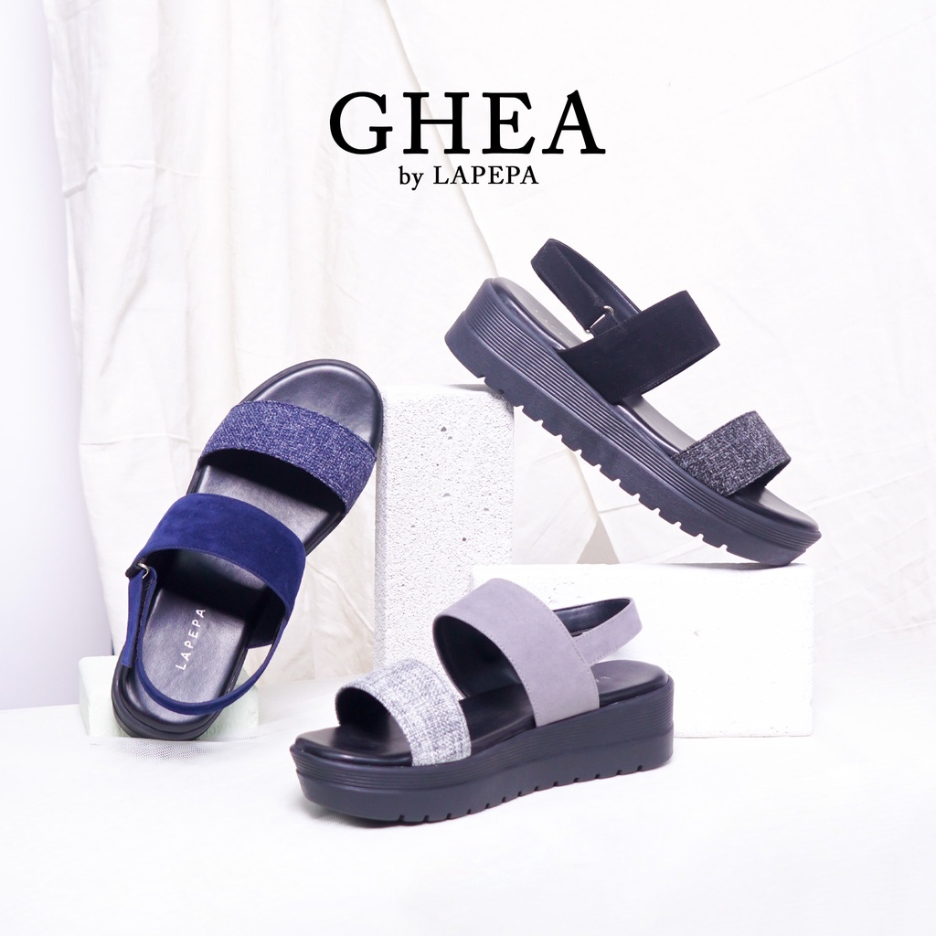 Adarastore - Lapepa GHEA Sandal Wedges Tali Casual Sendal Hak Wanita Kekinian