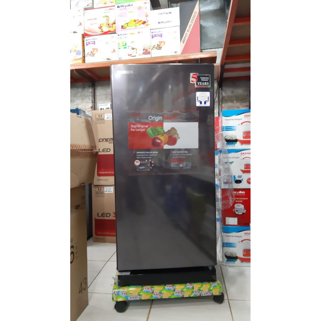 Kulkas 1 Pintu Toshiba GR-RD235CC Kapasitas Jumbo 190 L Tinggi 128 CM Low Watt