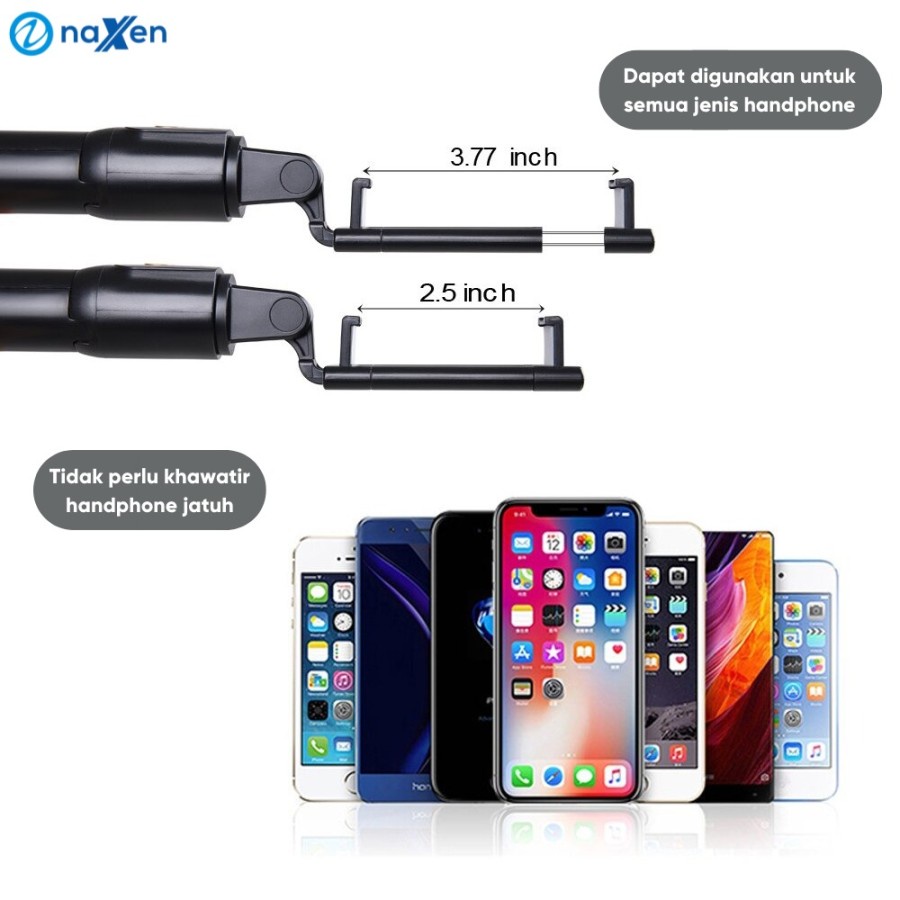 Jual Selfie Stick Bluetooth Naxen K07 Wireless Tripod Tongsis