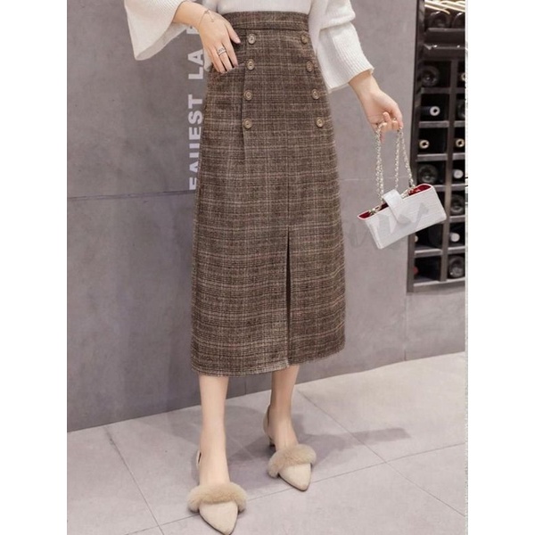 ROK TARTAN PANJANG SEPAN  / SEPAN MOTIF  KOTAK KOTAK