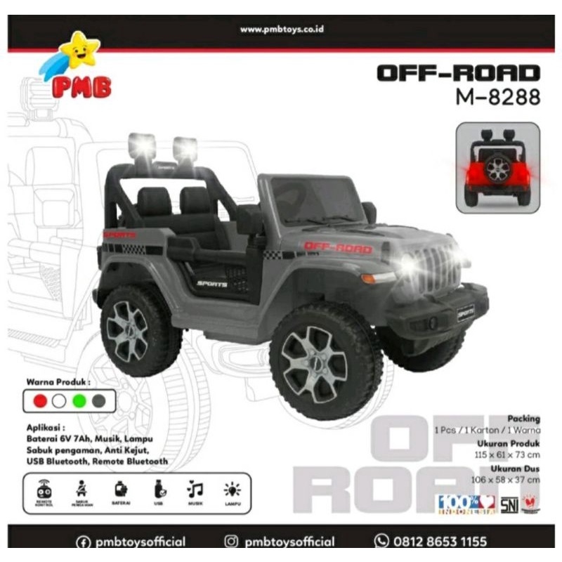 Mobil Aki Mainan Anak Jeep PMB M 8288&amp;Jeep Exotic 7734