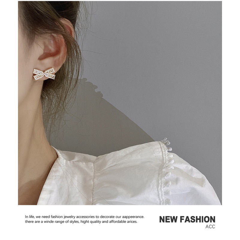 Anting Tusuk Sterling Silver 925 Desain Pita Hias Zircon Gaya Korea Untuk Wanita