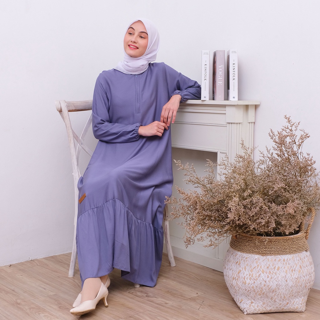 MARIHA DRESS | Gamis Polos Premium Simpel Bahan Rayon Pure Effect by Aznii