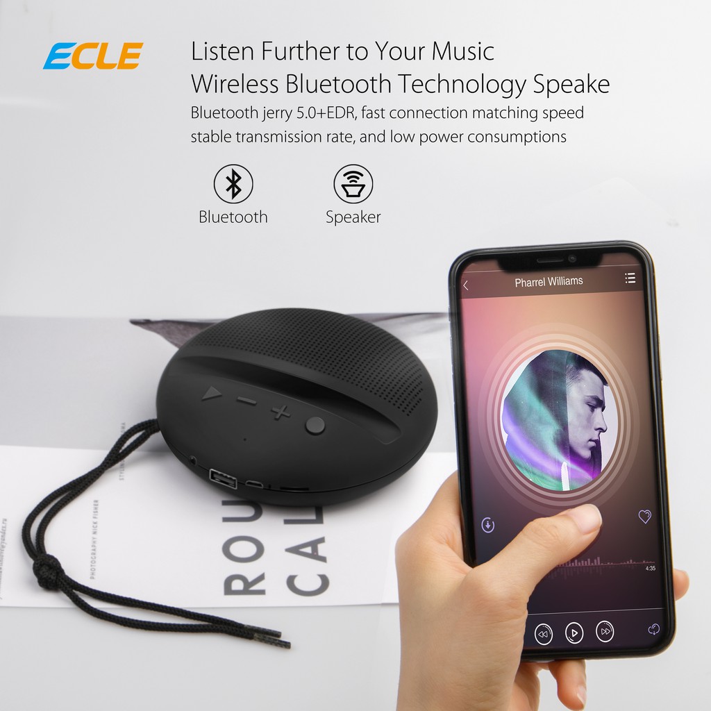 ECLE BSE-1602 Bluetooth Speaker Magnetic Circular 1200mAh-5