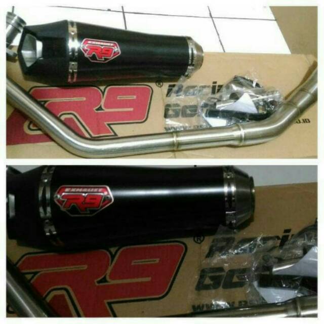 Knalpot r9 alpha series yamaha xabre/r15 old free handgrip r9