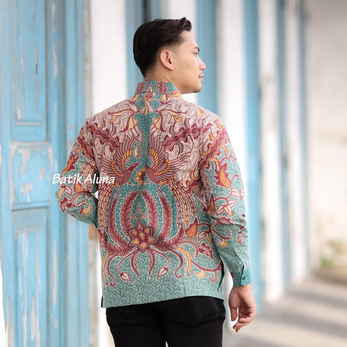 Baju Batik Pria Lengan Panjang Kemeja Batik Solo Premium Slimfit Modern  ALUNA ASD-069