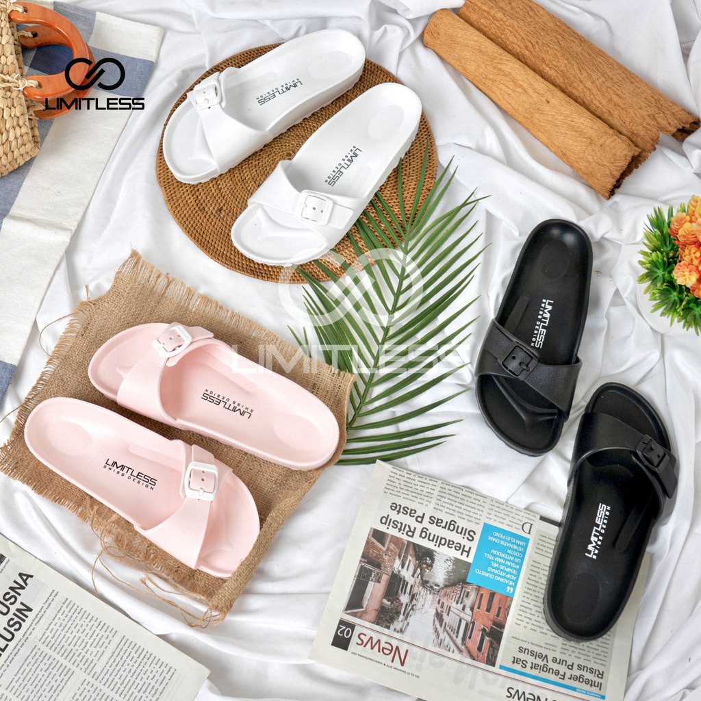 Sandal Slop Wanita Fashion Kekinian Sendal Cewek Briken Terbaru Ringan Sandal Birken Wanita Slip On Rumahan