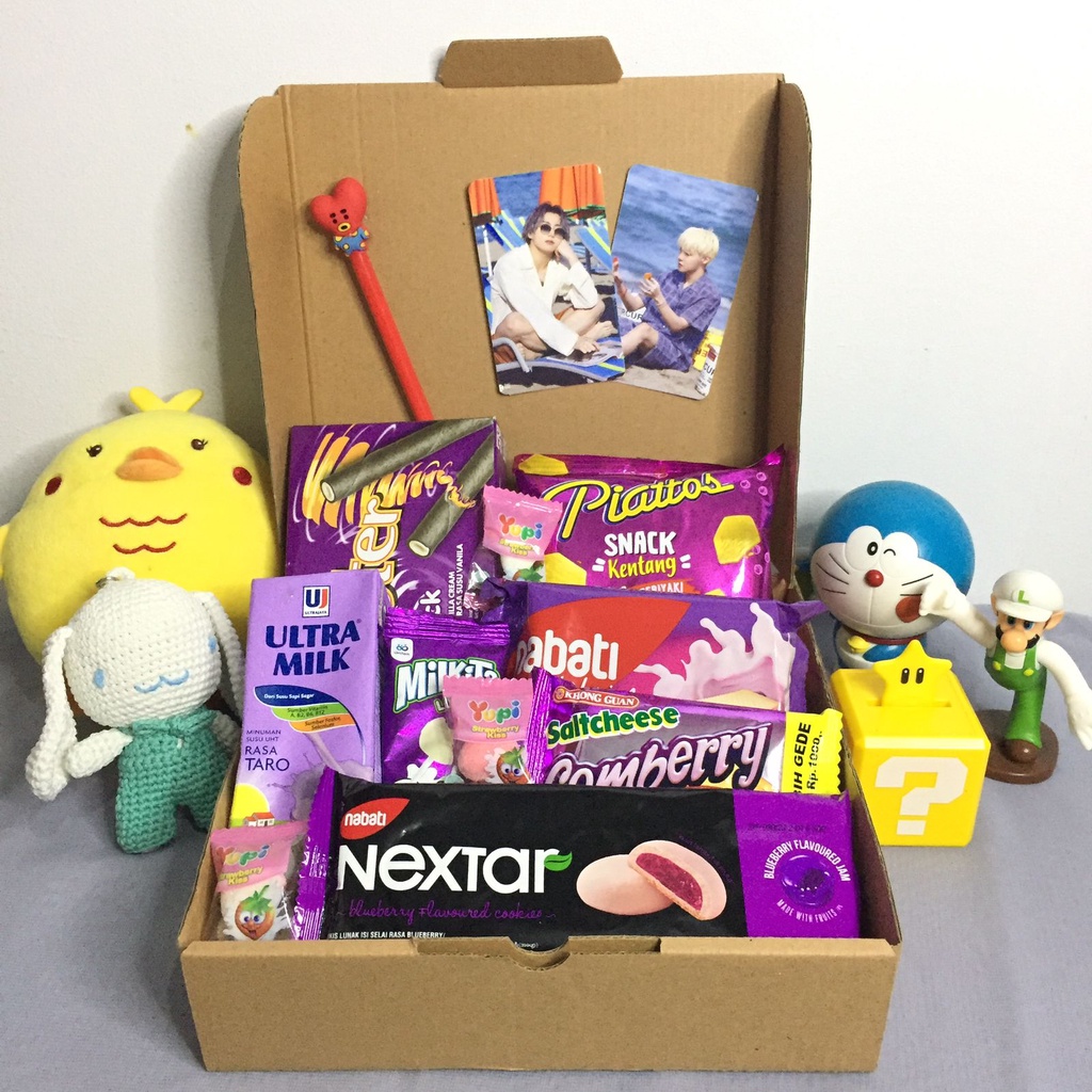

SNACK BOX PURPLE / SNACK BOX MURAH / KADO / HAMPERS / FREE PHOTOCARD