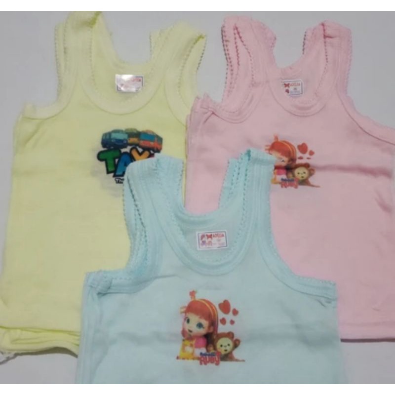 kaos dalam anak isi 6 pcs random/singlet anak kartun