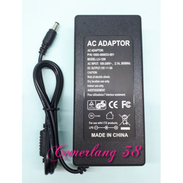 Switching Adaptor-Switching Power Supply Plastik 12V 6A