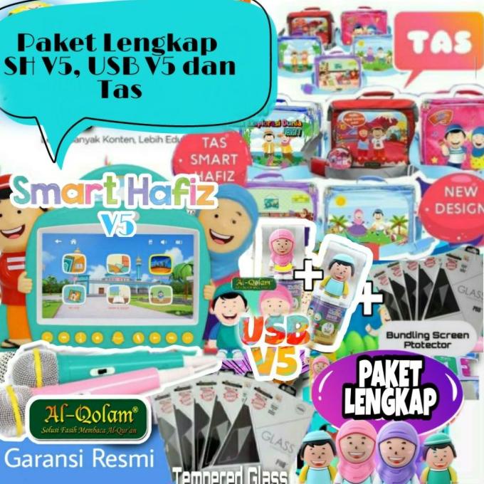 Paket lengkap Smart hafiz New Versi 5, USB, Tas dan Tempered Glass