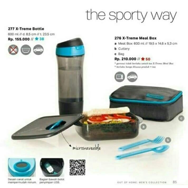 Tupperware Cool Black Lunch Set (The Sporty Way)