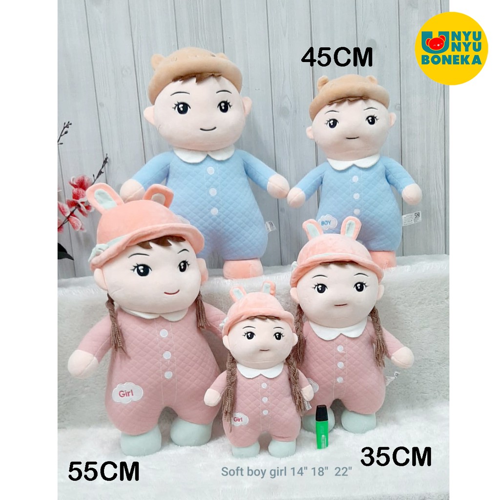 Boneka Soft Boy Topi Girls Topi Kelinci Kepang CuteImpor Hadiah Kado Ultah Anak Childkids