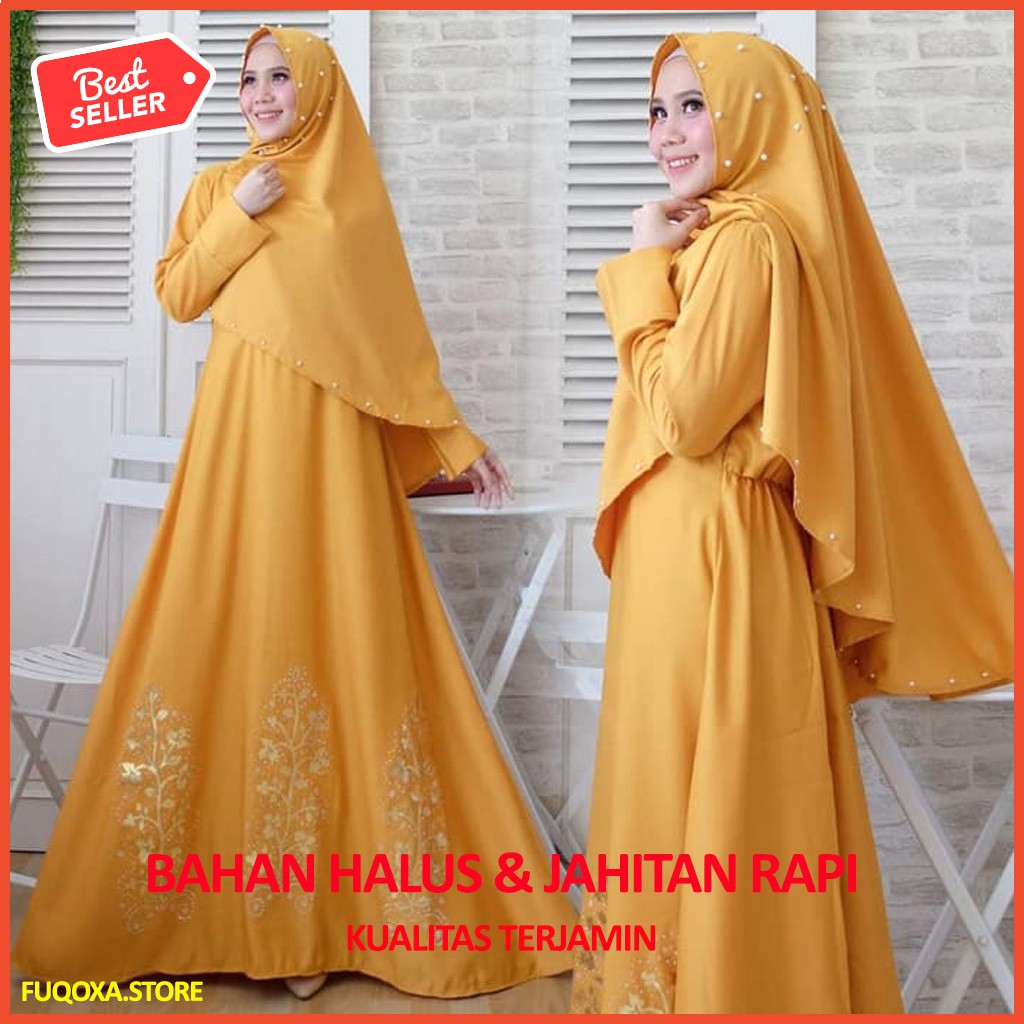 Gamis Wanita Simple Kondangan Exclusive Syari Cewek Muslimah N0f3 Motif Fashion Muslim Glamor