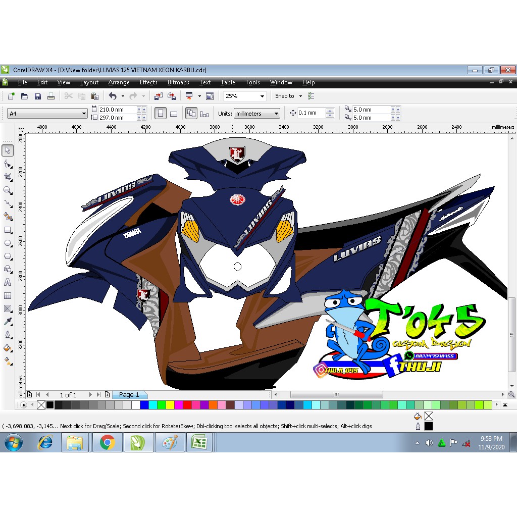 Sticker striping xeon karbu xeon RC luvias 125 batik