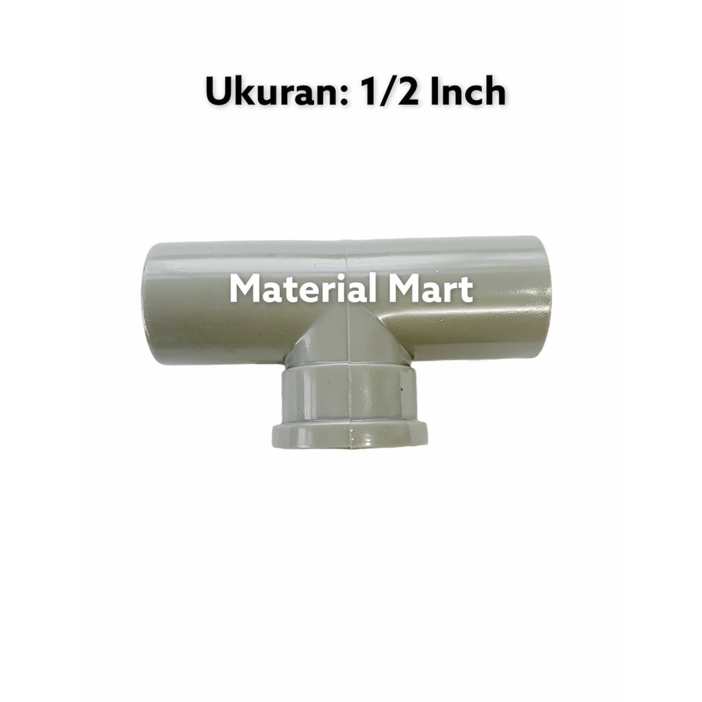 Tee Drat Kuningan 1/2 Inch | T Drat Pralon | Sambungan Pipa | Faucet PVC | Material Mart