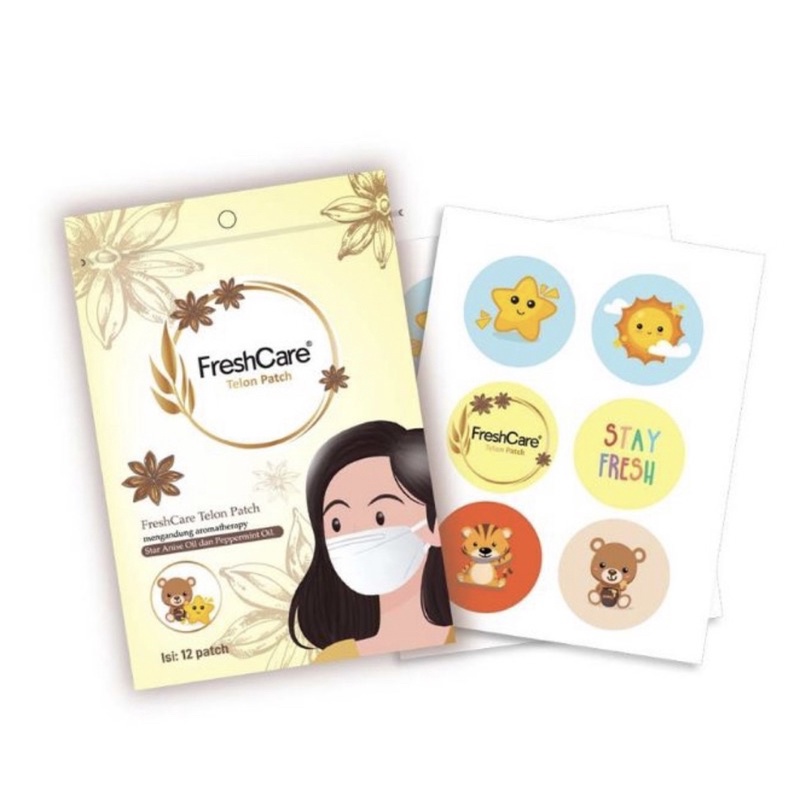 Freshcare Eucalyptus patch sticker masker 1 sachet isi 12 ORIGINAL tempelan Masker Pernapasan Lega Kemenkes RI Stiker Patch Masker koala Lucu Aroma Patch Grosir