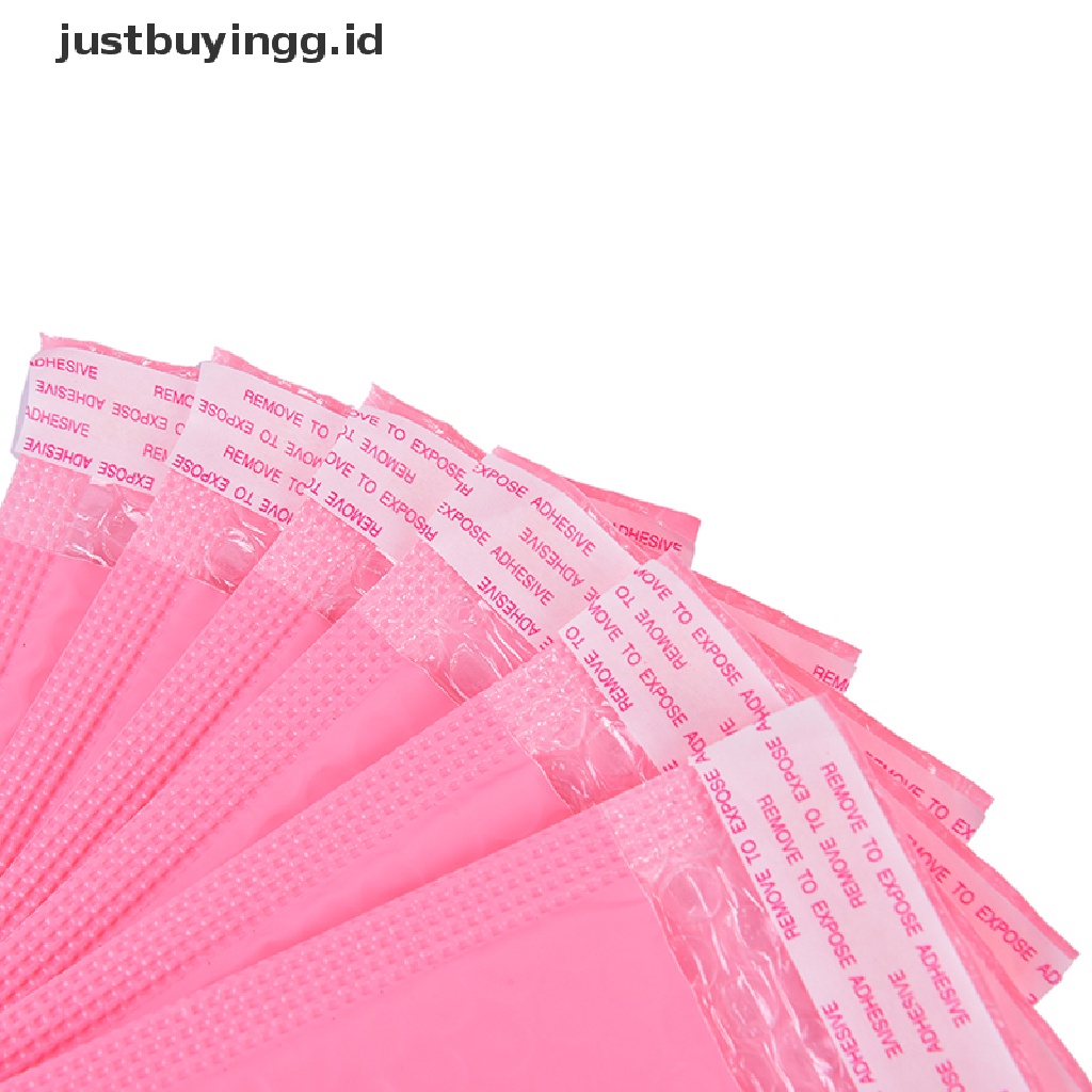 10pcs Kantong Bubble Bahan Plastik Warna Pink Untuk Pengiriman