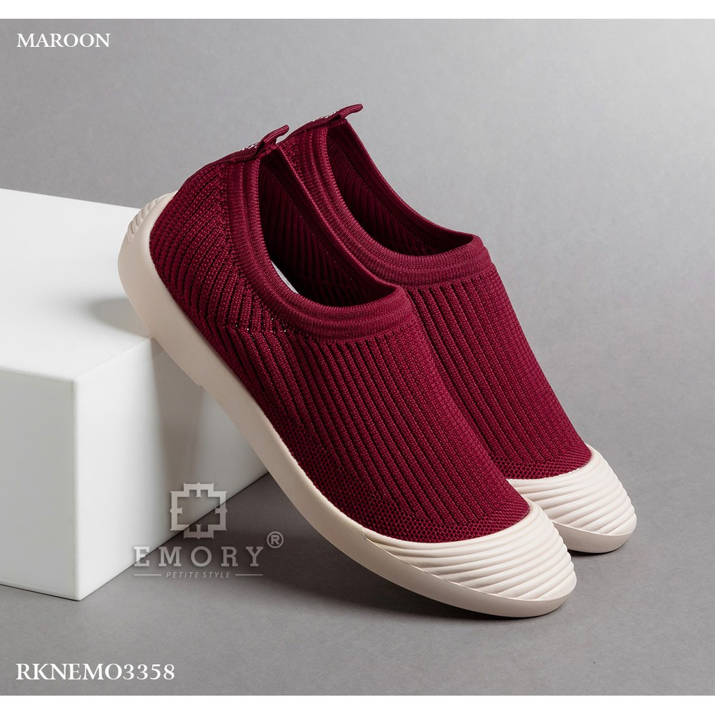 LINKSBANDUNG - EMORY   Nava  RKNEMO3358 Sepatu Flat Sneakers Wanita Rajut Tanpa Tali Original