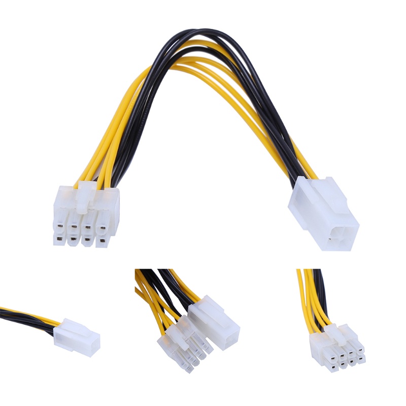 Kabel Adapter Konverter Power Supply Atx 4-pin Male Ke 8-pin Female Untuk Cpu