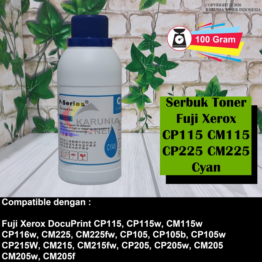 Serbuk Toner For Fuji Xerox CP115 CM115 CP225 CM225 Cyan Magenta Yellow Black 100 Gram