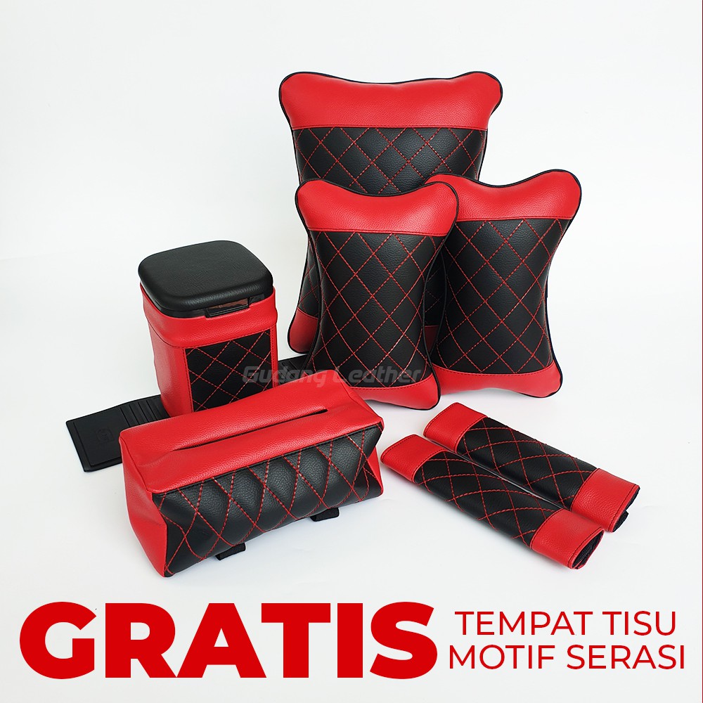 Set Bantal Mobil Kulit Sintetis